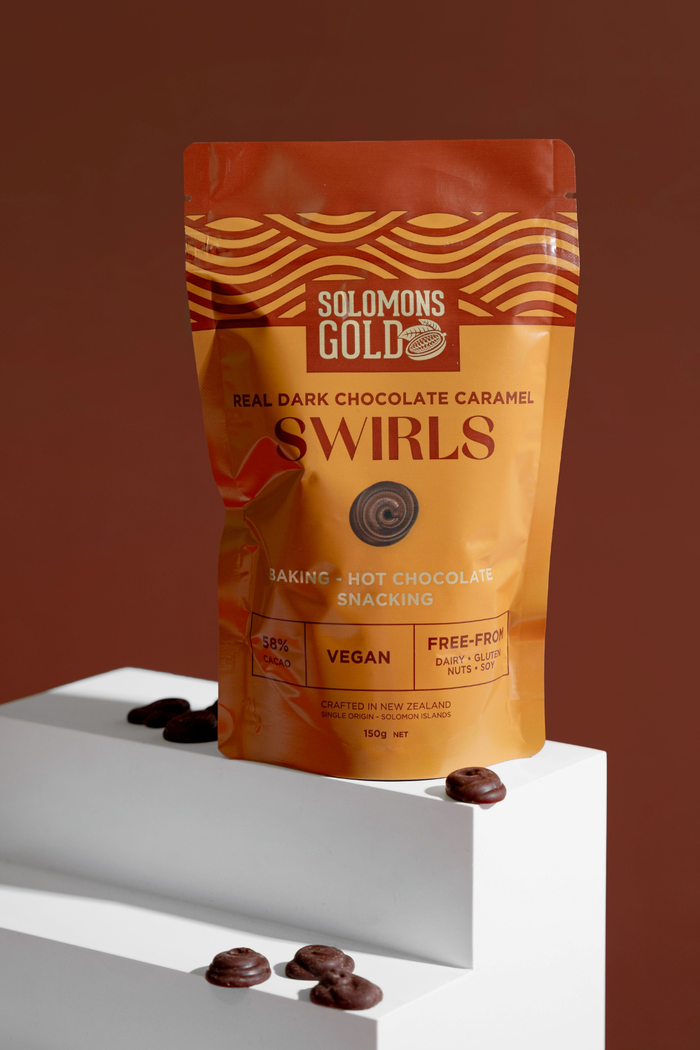 Dark Chocolate Swirls Caramel 58%, 150g