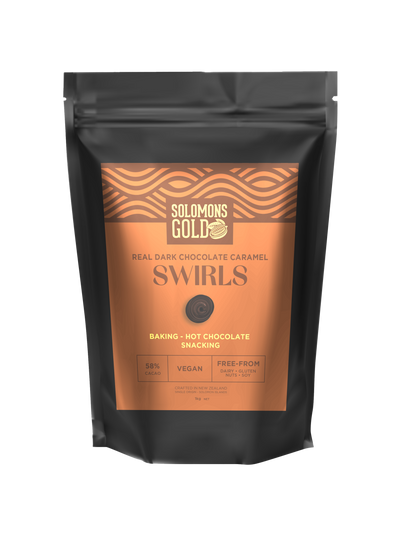 Dark Chocolate Swirls Caramel 58%, 1kg